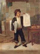 James H. Cafferty Newsboy Selling New-York Norge oil painting reproduction